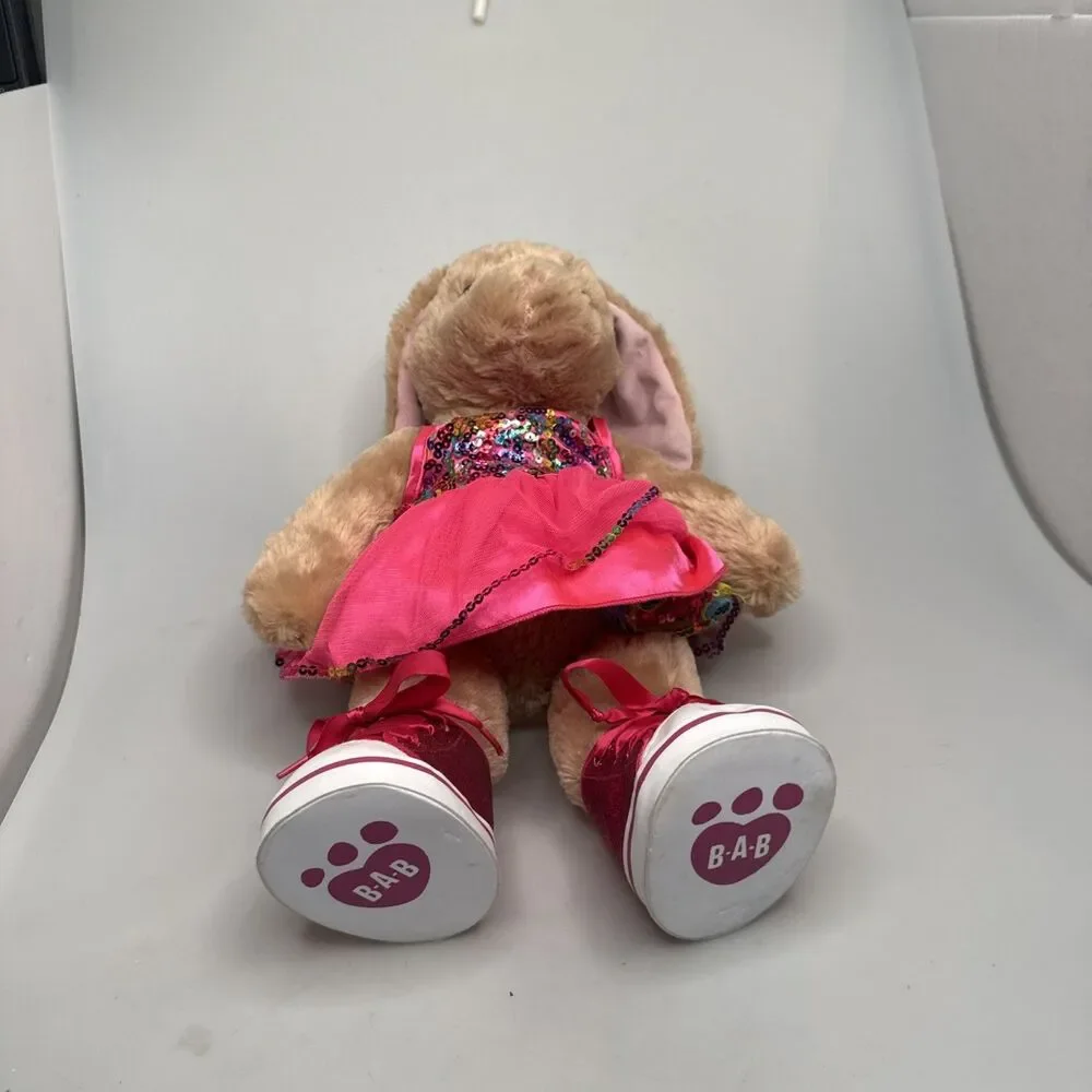 Build A Bear Pawlette Bunny Plush w/Easter Dress Petticoat Shoes EUC